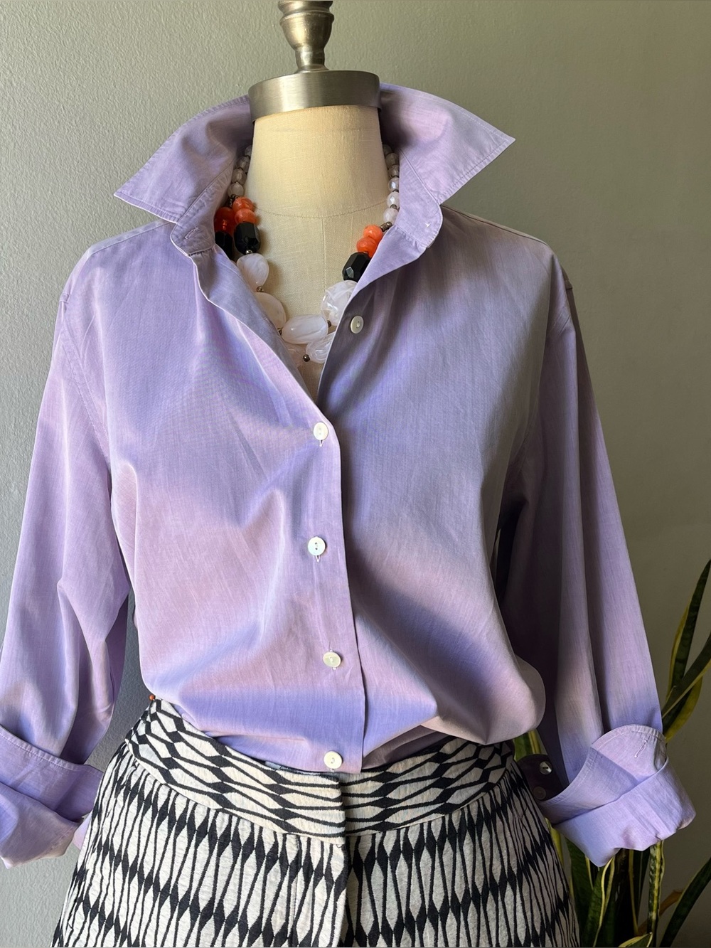 Façonnable•Lavender Button Up Dress Shirt•sz XL